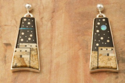Calvin Begay Starry Night at the Pueblo Post Earrings